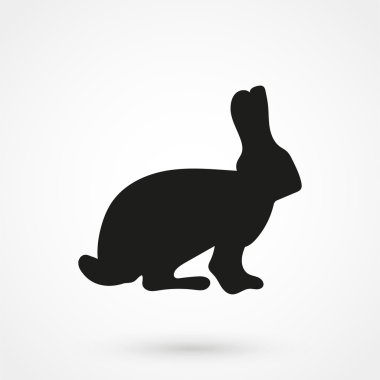 tavşan simge siyah vektör beyaz arka plan üzerinde