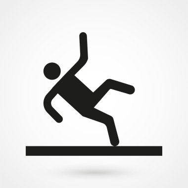 Beyaz arka plan üzerinde kaygan simge siyah vektör