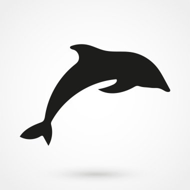 Yunus simge siyah vektör beyaz arka plan üzerinde