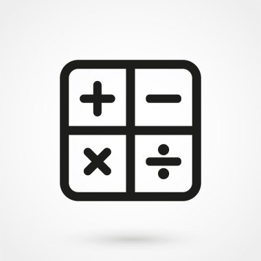 Matematik simgesi siyah vektör beyaz arka plan üzerinde