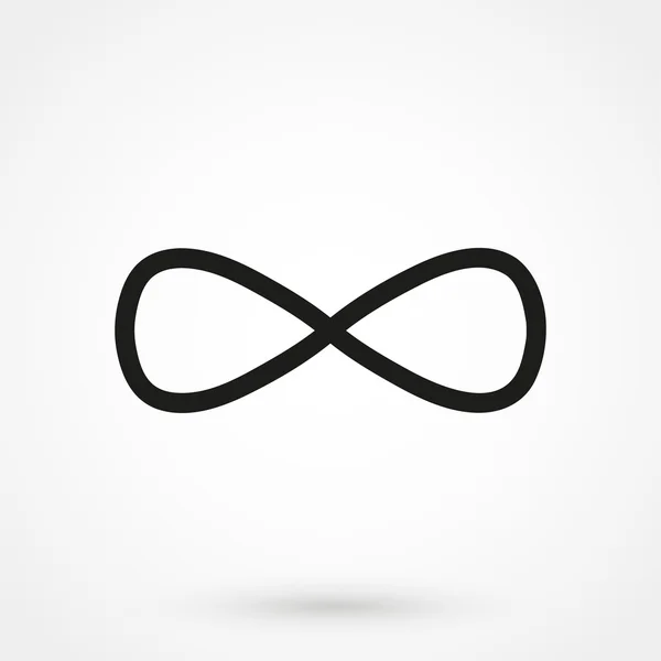 Symbole infini vecteur noir sur fond blanc — Image vectorielle