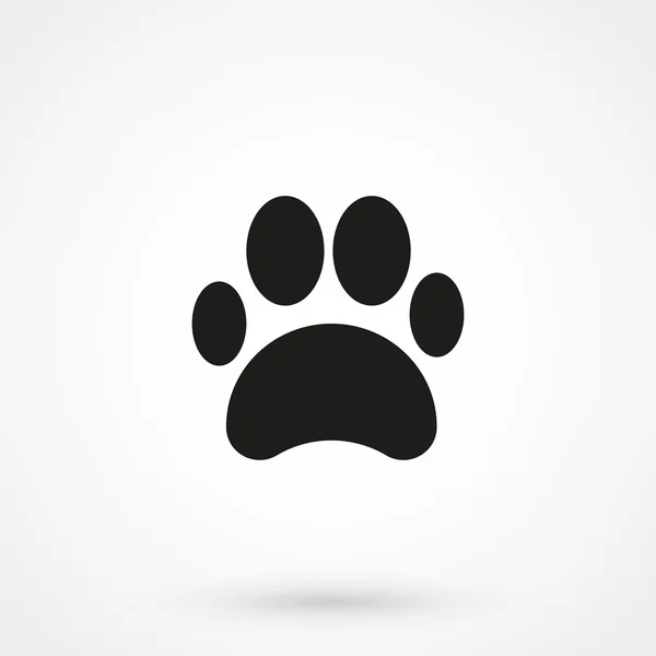 Gato pata ícone vetor preto no fundo branco — Vetor de Stock