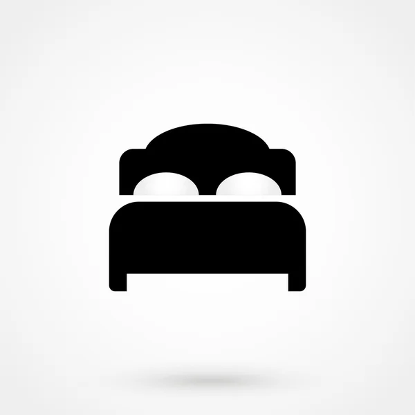 Icono de la cama vector negro sobre fondo blanco — Vector de stock