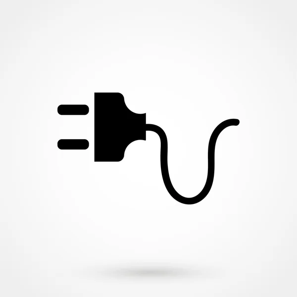 Plug Icono vector negro sobre fondo blanco — Vector de stock