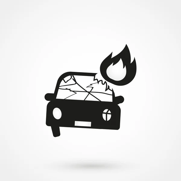 Car crash icon black vector on white background — Stock Vector