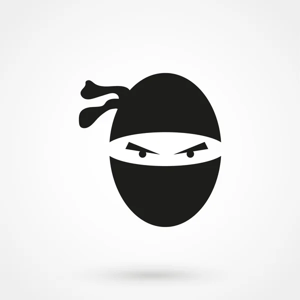 Ninja icon black vector on white background — Stock Vector