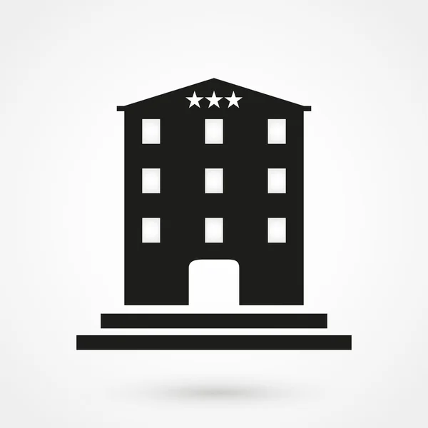 Hotel-Symbol schwarzer Vektor auf weißem Hintergrund — Stockvektor