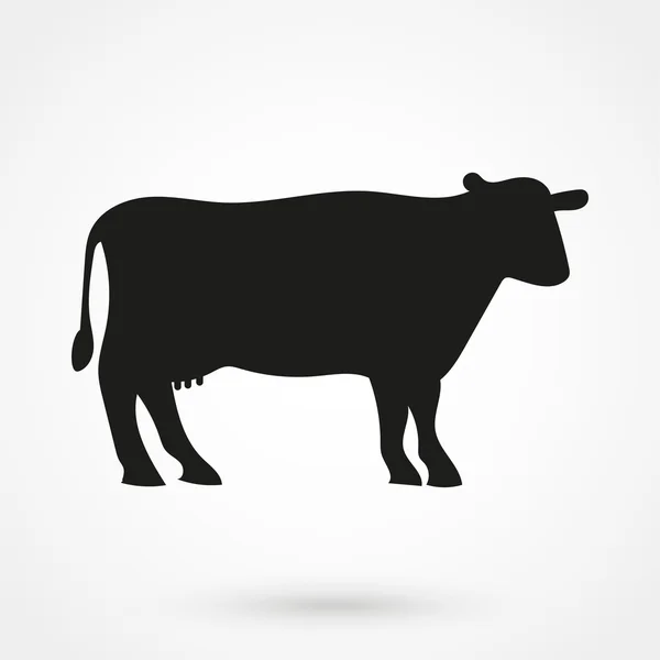 Cow icon black vector on white background — Stock Vector