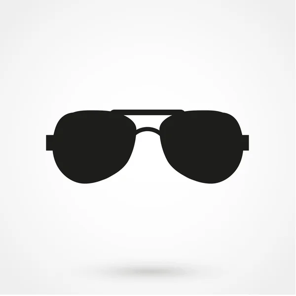 Icono de gafas de sol vector negro sobre fondo blanco — Vector de stock