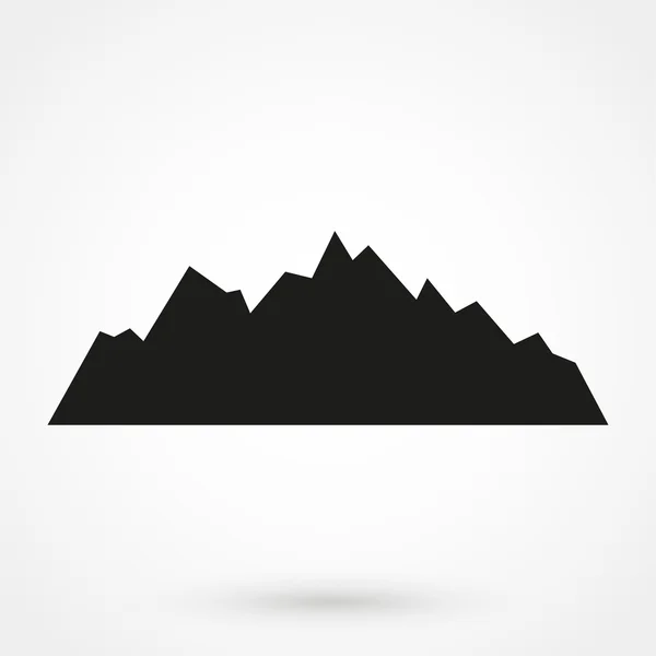 Ícone de montanha vetor preto no fundo branco — Vetor de Stock