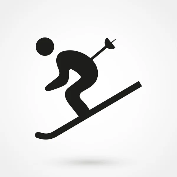 Ski icon black vector on white background — Stock Vector