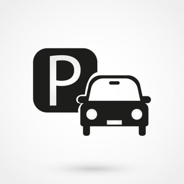 simge vektör siyah beyaz arka plan üzerinde otopark