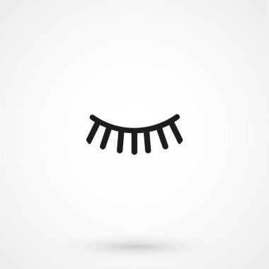 kirpik simge vektör beyaz arka plan üzerinde siyah