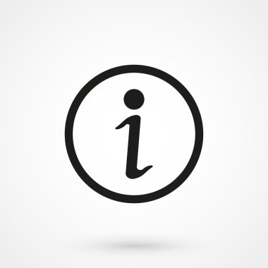 bilgi simge vektör beyaz arka plan üzerinde siyah