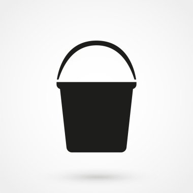 kova simge vektör beyaz arka plan üzerinde siyah 