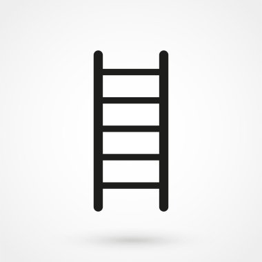 merdiven simge vektör beyaz arka plan üzerinde siyah