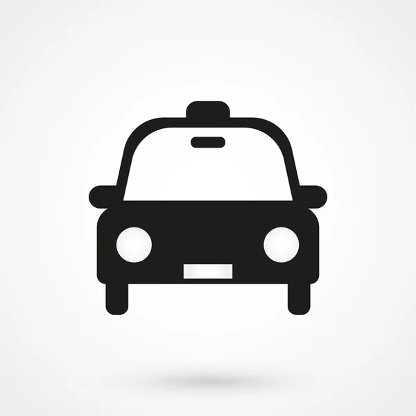 Taxi icono vector negro sobre fondo blanco — Vector de stock