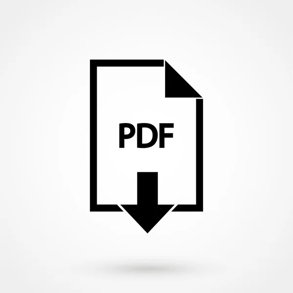 Pdf Icon Vektor schwarz auf weißem Hintergrund — Stockvektor