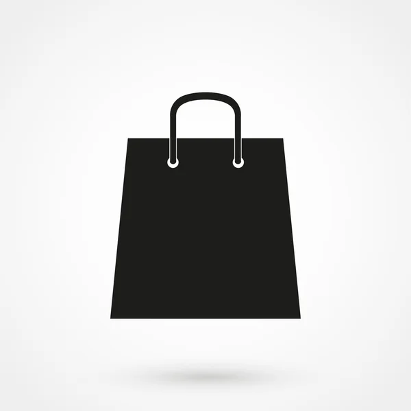 Shoping bag icona nero su sfondo bianco — Vettoriale Stock