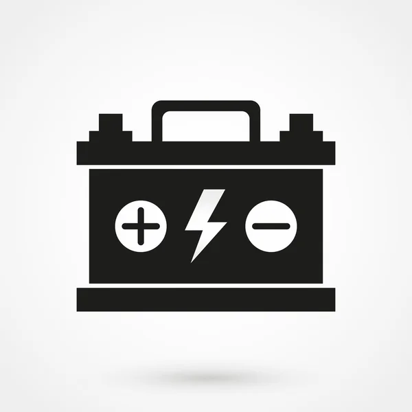 Battery car icon black on white background — Stock Vector