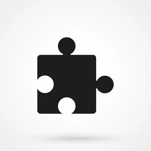 Puzzle ícone vetor preto no fundo branco —  Vetores de Stock