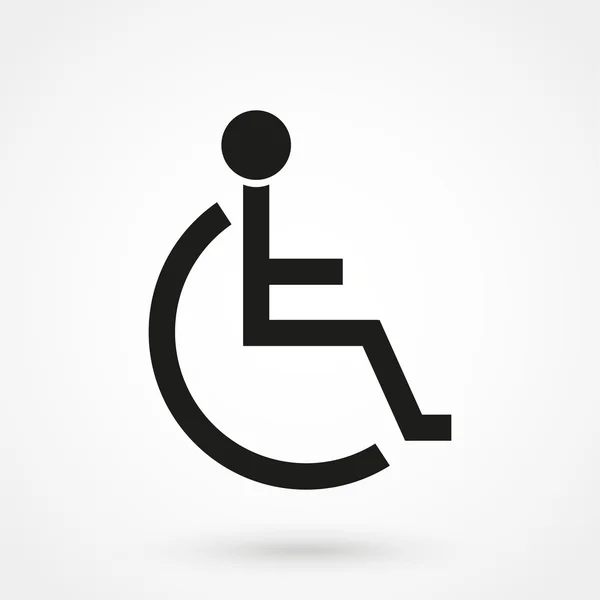 Disabled Handicap Icon vector negro sobre fondo blanco — Vector de stock