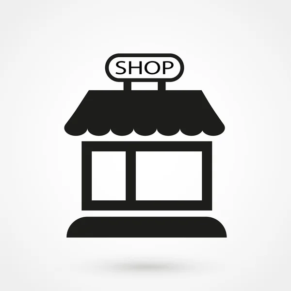 Ilustração do vetor do ícone da loja preto no fundo branco —  Vetores de Stock