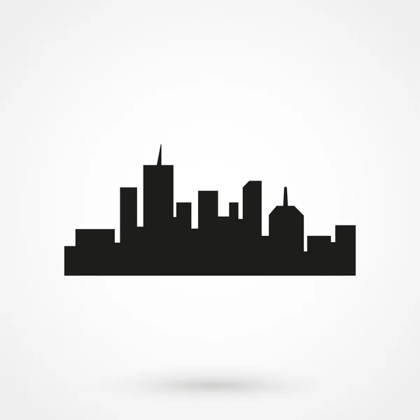 Icono de la ciudad vector negro sobre fondo blanco — Vector de stock