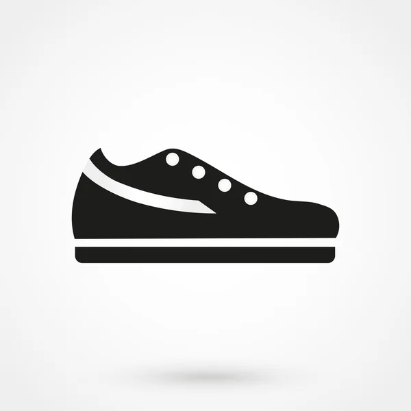 黑色白色背景上的运动鞋图标矢量 — 图库矢量图片