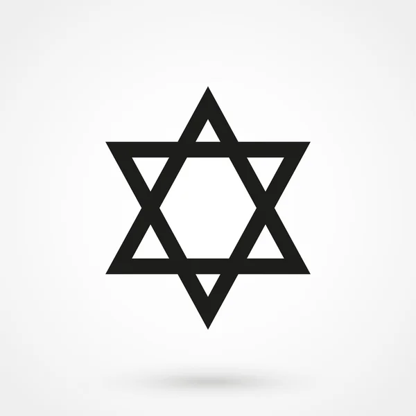 Star of David icon Vector black on white background — Stock Vector