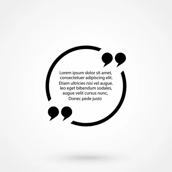 Citation bulle de texte noir sur fond blanc — Image vectorielle