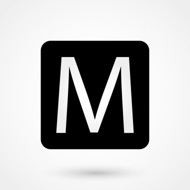 Metro simge vektör beyaz arka plan üzerinde siyah