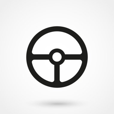 direksiyon simidi simgesi beyaz arka plan üzerinde siyah