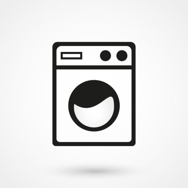 washing machine icon black on white background clipart