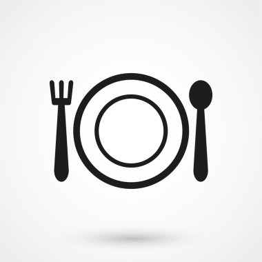 çatal bıçak takımı simge vektör beyaz arka plan üzerinde siyah