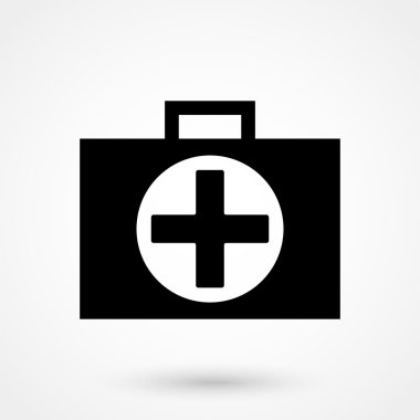 İlk yardım simgesi siyah beyaz arka plan üzerinde