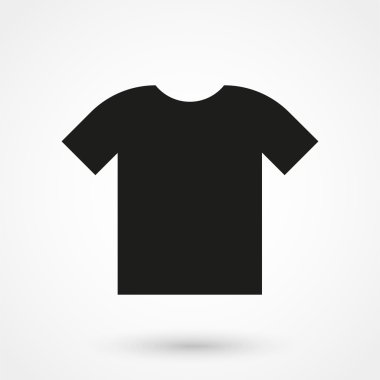 T-shirt simge vektör beyaz arka plan üzerinde siyah