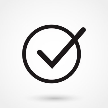 Doğru sembol simge vektör beyaz arka plan üzerinde siyah