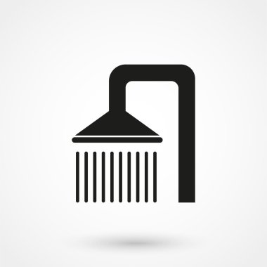 Duş simge vektör beyaz arka plan üzerinde siyah