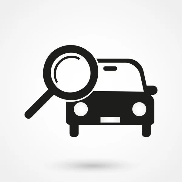 Suche nach Auto-Ikone schwarz auf weißem Hintergrund — Stockvektor