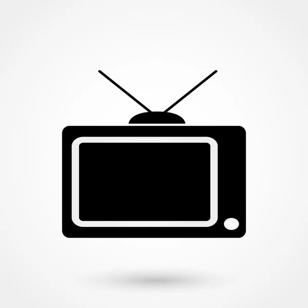 Tv-Vektor-Symbol schwarz auf weißem Hintergrund — Stockvektor