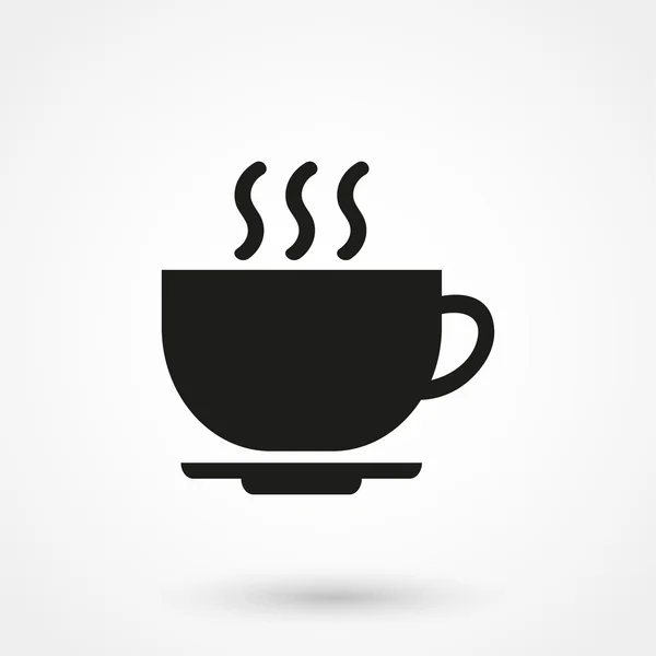 Koffiekopje pictogram vector zwart op witte achtergrond — Stockvector