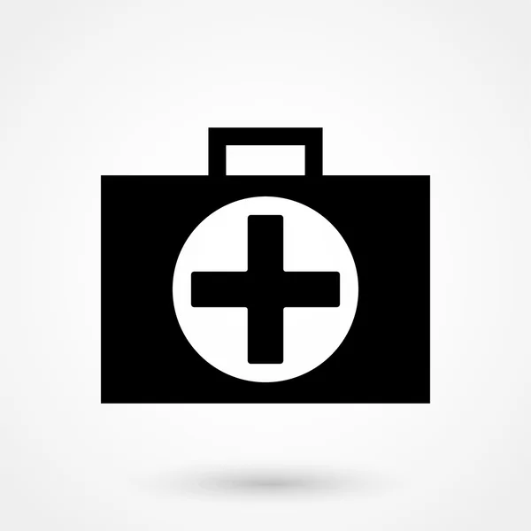Erste Hilfe Symbol schwarz auf weißem Hintergrund — Stockvektor