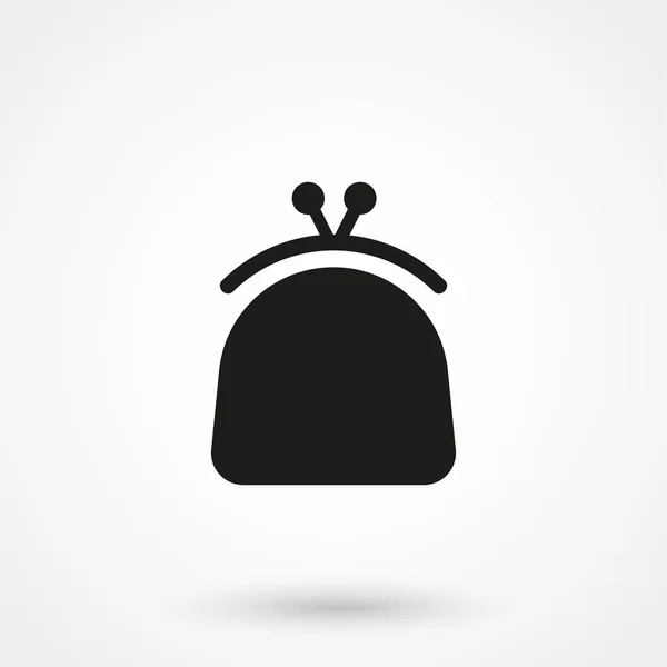 Portemonnee pictogram vector zwart op witte achtergrond — Stockvector