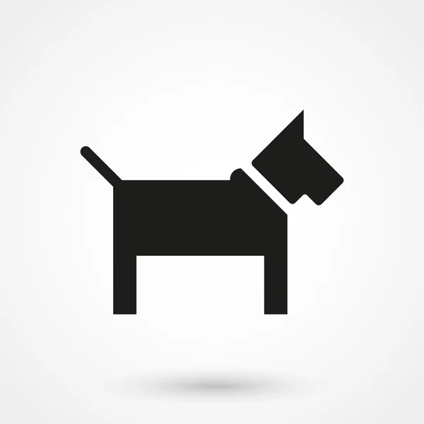 Perro icono vector negro sobre fondo blanco — Vector de stock