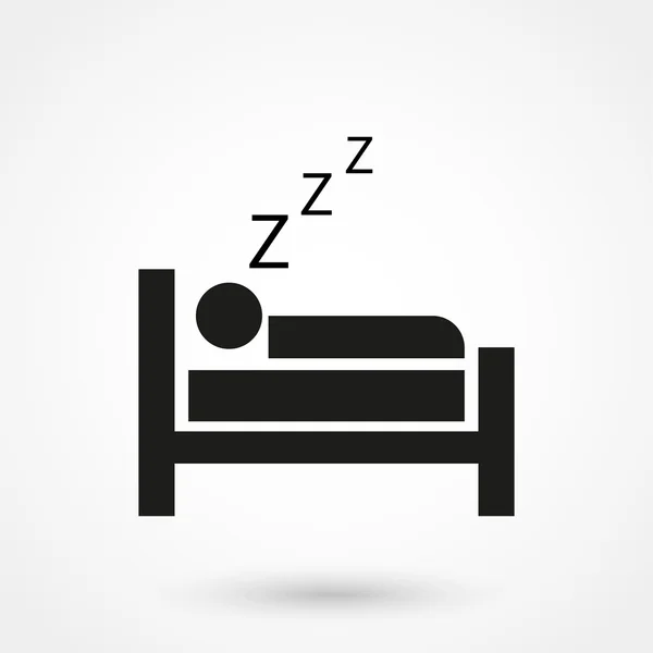 Vetor ícone do sono preto no fundo branco — Vetor de Stock