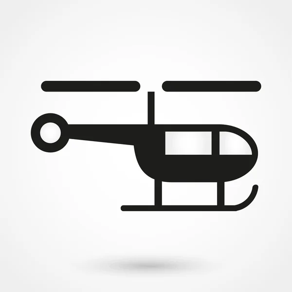 Helikopter-Symbol-Vektor schwarz auf weißem Hintergrund — Stockvektor