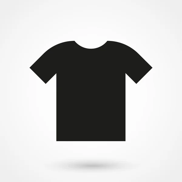 白い背景の黒い t シャツのアイコン ベクトル — ストックベクタ