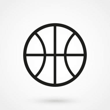 Basketbol simge vektör beyaz arka plan üzerinde siyah