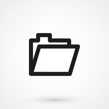 klasör simgesi beyaz arka plan üzerinde siyah